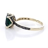 8.0mm Cushion-Cut Lab-Created Emerald and 0.06 CT. T.W. Black Diamond Flower Engagement Ring in 10K Gold