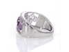 Baguette-Cut Amethyst and White Topaz Zig-Zag and 0.15 CT. T.W. Diamond Open Shank Ring in 10K White Gold