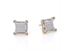 Thumbnail Image 4 of 0.18 CT. T.W. Square Composite Diamond Gothic-Style Frame Stud Earrings in 10K Gold