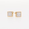 Men's 0.05 CT. T.W. Composite Diamond Greek Key Border Square Stud Earrings in 10K Gold