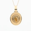 Etched Virgin Mary Oval Medallion Pendant in 10K Gold