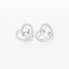 White Lab-Created Sapphire Heart Stud Earrings in Sterling Silver