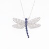Blue and White Lab-Created Sapphire Dragonfly Pendant in Sterling Silver