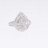 1.00 CT. T.W. Pear-Shaped Multi-Diamond Double Frame Multi-Row Engagement Ring in 10K White Gold