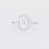 1.50 CT. T.W. Certified Canadian Oval Diamond Double Frame Engagement Ring in 14K White Gold (I/I1)