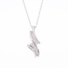0.20 CT. T.W. Diamond Graduated Curve Bypass Pendant in 10K White Gold