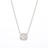 0.06 CT. T.W. Diamond Cushion-Shaped Frame Necklace in Sterling Silver