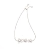 0.06 CT. T.W. Diamond Flower Trio Bolo Bracelet in Sterling Silver – 9.5"