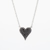 0.07 CT. T.W. Black Multi-Diamond Heart Necklace in Sterling Silver