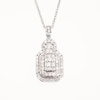 0.95 CT. T.W. Emerald-Shaped Multi-Diamond Double Frame Pendant in 10K White Gold