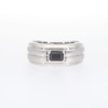 Vera Wang Love Collection Men's 0.69 CT. Emerald-Cut Black Diamond Solitaire Wedding Band in 14K White Gold