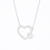 0.115 CT. T.W Diamond Double Heart Necklace in Sterling Silver