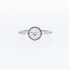 Vera Wang Love Collection 0.69 CT. T.W. Diamond and Blue Sapphire Double Frame Engagement Ring in 14K White Gold
