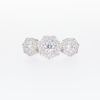 1.00 CT. T.W. Multi-Diamond Frame Flower Trio Ring in 10K White Gold
