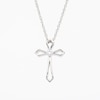 0.04 CT. Diamond Solitaire Flared Cross Pendant in 10K White Gold