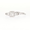 0.83 CT. T.W. Quad Princess-Cut Diamond Frame Split Shank Bridal Set in 10K White Gold (H/I1)