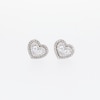 Forever Connected 0.20 CT. T.W. Pear-Shaped Diamond Heart Frame Stud Earrings in Sterling Silver