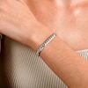 Men's 7.2mm Diamond-Cut Cuban Curb Chain Bracelet in Solid Sterling Silver  - 8.5"