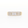Men's 0.50 CT. T.W. Rectangular Multi-Diamond Border Double Row Ring in 10K Gold