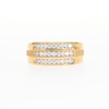 Men's 0.45 CT. T.W. Diamond Triple Row Stepped Shank Ring in 10K Gold