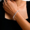 Multi-Shaped White Lab-Created Sapphire Alternating Line Bracelet in Sterling Silver - 7.25"