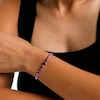 Heart-Shaped Lab-Created Ruby and Pink and White Lab-Created Sapphire Graduated Line Bracelet in Sterling Silver - 7.25"