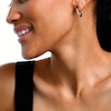 0.31 CT. T.W. Diamond Black Enamel Hoop Earrings in Sterling Silver with 14K Rose Gold Plate