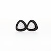 0.23 CT. T.W. Triangular Multi-Diamond Black Enamel Frame Stud Earrings in Sterling Silver with 14K Rose Gold Plate