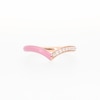 0.09 CT. T.W. Diamond Pink Enamel Chevron Ring in Sterling Silver with 14K Rose Gold Plate