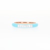 0.09 CT. T.W. Diamond Channel-Set Aqua Blue Enamel Band in Sterling Silver with 14K Rose Gold Plate