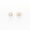 0.25 CT. T.W. Multi-Diamond White Enamel Frame Stud Earrings in Sterling Silver with 14K Gold Plate