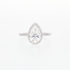 2.50 CT. T.W. Certified Pear-Shaped Lab-Created Diamond Frame Engagement Ring in 14K White Gold (F/SI2)