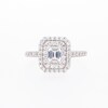 0.80 CT. T.W. Emerald-Cut Diamond Double Frame Engagement Ring in 14K White Gold (I/SI2)