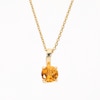 6.0mm Citrine Solitaire Curved Drop Pendant in 10K Gold