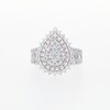 2.00 CT. T.W. Pear Multi-Diamond Sunburst Frame Multi-Row Engagement Ring in 14K White Gold