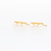 3.0mm Button Freshwater Cultured Pearl Bar Stud Earrings in 10K Gold