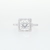 3.75 CT. T.W. Princess-Cut Certified Lab-Created Diamond Square Frame Engagement Ring in 14K White Gold (F/SI2)