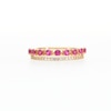 Lab-Created Ruby and White Lab-Created Sapphire Split Double Row Band in 10K Gold