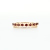 Garnet and White Lab-Created Sapphire Split Double Row Ring in 10K Gold