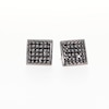 Men's 0.33 CT. T.W. Black Multi-Diamond Square Stud Earrings in Sterling Silver with Black Rhodium