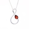 Pear-Shaped Garnet and White Lab-Created Sapphire Loop Infinity Pendant in Sterling Silver