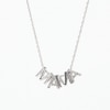 0.065 CT. T.W. Diamond "M A M A" Charm Necklace in Sterling Silver