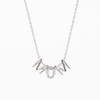0.04 CT. T.W. Diamond "M O M" Charm Necklace in Sterling Silver