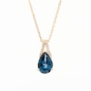 Pear-Shaped London Blue Topaz and 0.04 CT. T.W. Diamond Pendant in 10K Gold