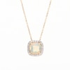 7.0mm Cushion-Shaped Cabochon Opal and 0.115 CT. T.W. Diamond Frame Pendant in 10K Gold