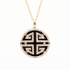 EFFY™ Collection Onyx and 0.33 CT. T.W. Diamond Edge Medallion Pendant in 14K Gold