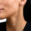 Cubic Zirconia Sideways "XO" Stud Earrings in 10K Gold