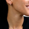 Cubic Zirconia Rectangular Huggie Hoop Earrings in 10K Gold