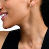 Quad Cubic Zirconia Huggie Hoop Earrings in 10K Gold