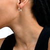 Diamond-Cut and Polished Double Row Hoop Earrings in Hollow 14K Two-Tone Gold